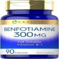 Benfotiamine 300 Mg Fat Soluble Vitamin B1 Promotes Healthy Blood Sugar, 90 Caps