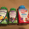 3 pcs vitafusion multivites, kids & fiber well sugar free gummies as pictures