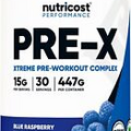 Nutricost Pre-X, Xtreme Pre-Workout Powder Complex, Blue Raspberry, 30 Servings