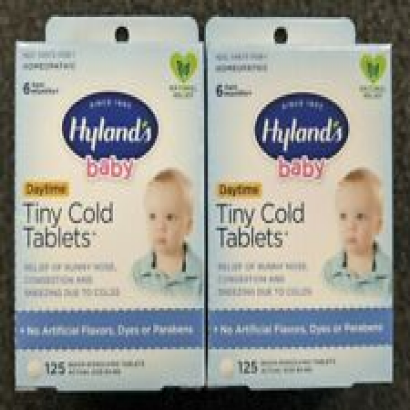 2 Pk Hylands Baby Tiny Cold Tablets, 125 Tablets Homeopathic - R4P3 5815