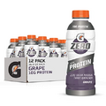 Gatorade Zero With Protein, 10g Whey Protein Isolate, Zero Sugar, Electrolytes, Grape, 16.9 Fl Oz, 12 Pack
