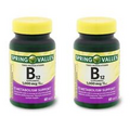 LOT OF 2 SPRING VALLEY VITAMIN B12 TIMED-RELEASE TABLETS, 1000 MCG, 60 CT  4/26