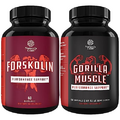 Bundle of Natural Pre Workout Forskolin Supplement and Extra Strength Testosterone Booster for Men - Natural Energy Booster and Workout Supplement - with Horny Goat Weed Maca Root Tongkat Ali
