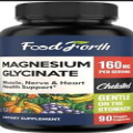 FoodForth Magnesium Glycinate 160mg Elemental Chelated  Muscle Heart  2 pack