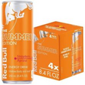 Red Bull Energy Drink Summer Edition Strawberry Apricot 4-8.4 Fl Oz Cans.