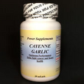 Cayenne 50mg + Garlic 500mg,  cholesterol, cardio aid Made in USA - 30 soft gels