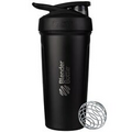 BlenderBottle Strada 24 oz Black Shaker Cup with Flip-Top and Wide classic mixer