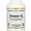 California Gold Nutrition, Vitamin D3, 50 mcg (2,000 IU), 360 softgels