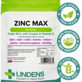 Lindens Triple Strength Zinc Citrate Max 4-PACK 360 Tablets Vitamin C & Copper
