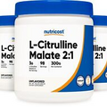 Pure L-Citrulline Malate (2:1) 300G (3 Pack) by Nutricost - 294 Servings