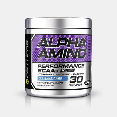 Alpha Amino EAA &amp; BCAA Powder - 30 Servings - Icy Blue Razz