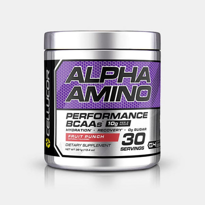 Alpha Amino EAA &amp; BCAA Powder - 30 Servings - Fruit Punch