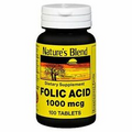 Nature's Blend Folic Acid 1000 mcg 100 Tabs By Nature's Blend