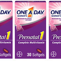 One A Day Womens Prenatal Multivitamin w/ Folic Acid, DHA & Iron, 30 Ct (3 Pack)