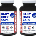 Yerba Prima Daily Fiber Caps - 180 Capsules, (Pack of 2) - Soluble & Insoluble Fiber Supplement - Colon Cleanse - Vegan, Non-GMO, Gluten-Free