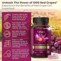 Vinia Red Grape Powder Rapid Absorbtion Piceid Resveratrol 30 Veggie Capsules