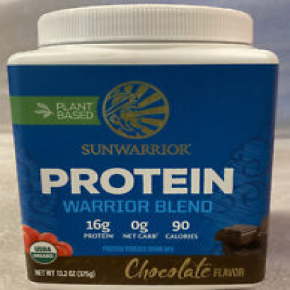 Sunwarrior Warrior Blend Organic Protein Powder Plant Based. Chocolate Flavor