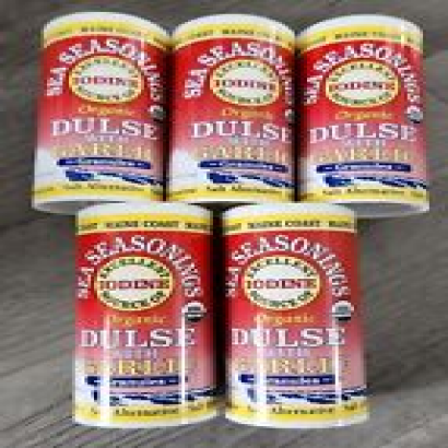5 Maine Coast Sea Dulse Garlic Sea Seasoning Salt Alt Vegetables Organic 1.5 oz