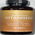 Viva Naturals Vitamin D3 10000 IU  Coconut Oil Supplement 180 Softgels