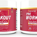 Essential Elements PreWorkout Powder with Beet Root & ACV | Superfood Energy Supplement & All-Natural Nitric Oxide Booster Plus Caffeine 60 Servings (2 Pack)