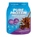 Pure Protein Simple Whey Protein Powder, Gluten Free, 23G Protein, Rich Chocolate, 1.6lbs