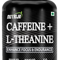 NutriJa Natural Caffeine 100MG Plus L-Theanine (60 Capsules)