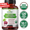 USDA Organic Tart Cherry Extract 120 Count Vegan 3000 mg Strength 10:1 Uric Acid