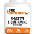 BulkSupplements.com N-Acetyl L-Glutamine Capsules - Glutamine Supplement, L Glutamine Capsules - Gut Health & Recovery, Glutamine 750mg - Gluten Free, 3 Capsules per Serving, 120 Capsules