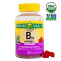 Spring Valley Organic Vegetarian Vitamin B12 for metabolism 500 mcg 100 Gummies