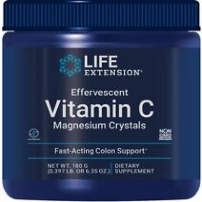 Life Extension Effervescent Vitamin C Magnesium Crystals Colon Support 180g