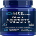 Life Extension Black Elderberry + Vitamin C - Immune System Support 60 Capsules