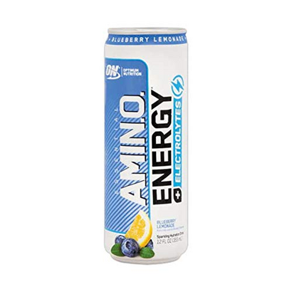 Optimum Nutrition Amino Energy Sparkling Hydration Drink, Electrolytes, Caffeine, Amino Acids, BCAAs, Sugar Free, Blueberry Lemonade, 12 Fl Oz, 1 count (Packaging May Vary)