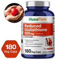 NusaPure Reduced Glutathione 500mg 180 Veggie Capsules (Vegan, Non-GMO)