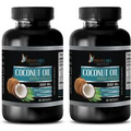 Pure Coconut Oil 3000mg Extra Virgin Fatty Acids Non-GMO 2 Bottles, 120 Capsules