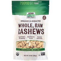 Now Organic Whole Raw Cashews Unsalted 10 oz