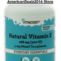 Vitacost Natural Vitamin E - 268 mg (400 IU) + 5g Mixed Tocopherols 90 Softgels