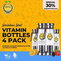 4 Pack Of Organic Greek Vitamin Bottles Hydrogen Alkaline Generator Water