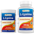 Best Naturals Lysine Powder 1 Pound & L-Lysine 500 mg