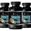 Organic Coconut Oil for Skin 3000mg Extra Virgin Non-GMO 3 Bottles, 180 Softgels