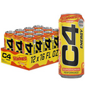 Cellucor C4 Energy Drink, Starburst Orange, Carbonated 16 Fl Oz (Pack of 12)