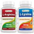 Best Naturals L-Arginine 500mg & L-Lysine 500 mg