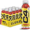 C4 Energy Non-Carbonated Zero Sugar Drink, Pre Workout, Fruit Punch, 12 oz 12-Pk