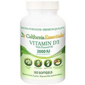 Vitamin D3 2000iu (50mcg) Enhanced with Flaxseed Oil (180 Softgels)