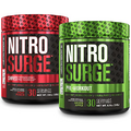 Nitrosurge Pre-Workout in Green Apple & Fruit Punch Nitrosurge Shred Thermogenic Pre-Workout for Men & Women