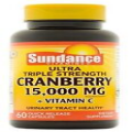 Sundance Ultra Triple Strength Cranberry Plus Vitamin C Capsules 15,000 mg 60 Ct
