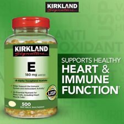 Kirkland Signature VITAMIN E 180 mg (400IU) 500 Softgels EXP 09/2026