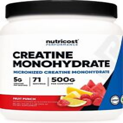 Nutricost Fruit Punch Flavored 100% Pure Creatine Monohydrate Powder Vegan