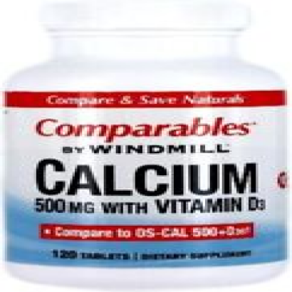 Comparables by Windmill Calcium 500mg with Vitamin D3 Supplement Tablets 120 Ct