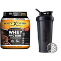 Body Fortress Super Advanced Whey Protein Powder, Chocolate (1.78 lbs) and BlenderBottle Classic Shaker Bottle (28 oz), Black