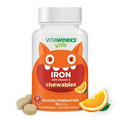 VitaWorks Kids Iron 10mg, Blood Formation, Dietary Iron supplement,120 Chewables